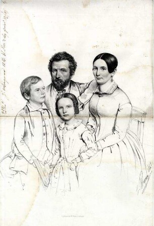 Unbekannte Familie (Vater, Mutter, Sohn, Tochter)