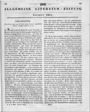 Kant, I.: Immanuel Kant's Sämmtliche Werke. T. 12. Geschichte der Kant´schen Philosophie. Hrsg. v. K. Rosenkranz und F. W. Schubert. Leipzig: Voss 1840 (Fortsetzung von Nr. 205. Imman. Kants sämmtliche Werke, zwölfter Theil u. s. w.)