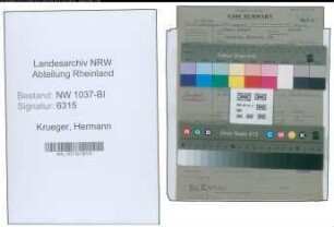 Entnazifizierung Hermann Krueger , geb. 28.08.1899 (Kaufm.Angestellter)