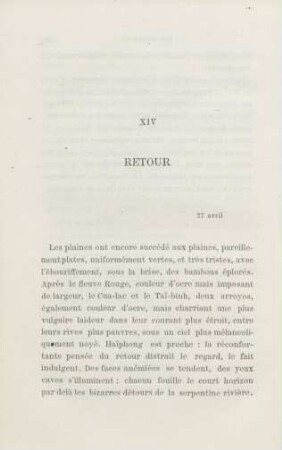 XIV. Retour