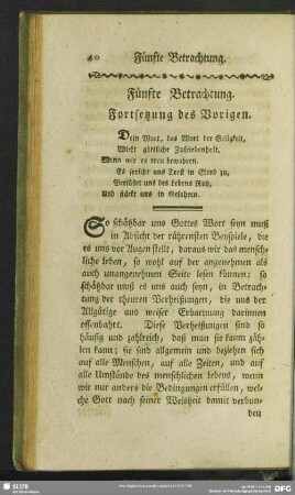 Fünfte Betrachtung. Fortsetzung des Vorigen