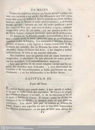 CAPITULO III. Reglas del Gusto.
