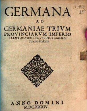 Germana ad Germaniae trium provinciarum imperio exemtos nobiles, Suedici Remonstratio Foederis