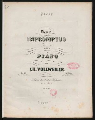 Deux Impromptus Pour Piano : Op. 18.