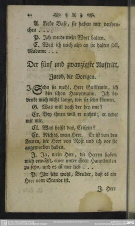 Der fünf und zwanzigste Auftritt. Jacob, die Vorigen