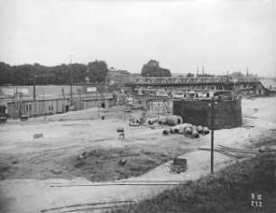 Bau der Drehbrücke Rendsburg/Nord-Ostsee-Kanal