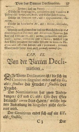 Cap. IX. Von der Vierten Declination.