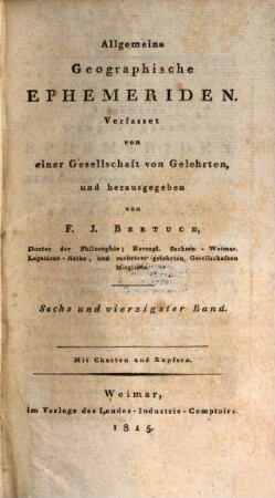 Allgemeine geographische Ephemeriden, 46. 1815