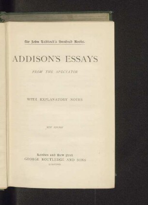 Addison's Essays from the Spectator