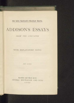 Addison's Essays from the Spectator