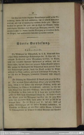 Vierte Vorlesung