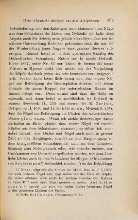 Chemische Analysen aus dem Antiquarium