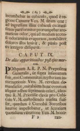 Caput IX. De aliis apparitionibus post ejus mortem