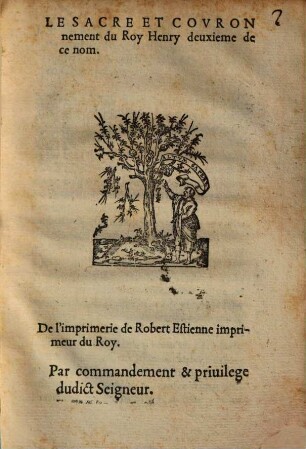 Le sacre et couronnement du roy Henry deuxieme de ce nom