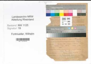 Entnazifizierung Wilhelm Fortmueller , geb. 22.06.1893 (Werkmeister)