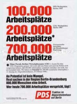 Flugblatt des PDS gegen die Länderfusion Berlin-Brandenburg