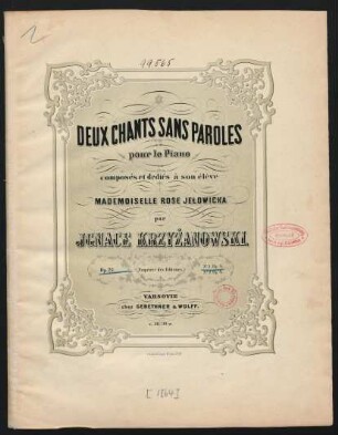 No. 1: Deux chants sans paroles