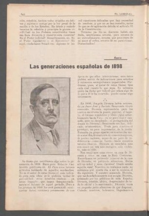 Las generaciones españolas de 1898