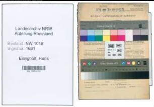Entnazifizierung Hans Eilinghoff , geb. 24.08.1892 (Handelvertreter)