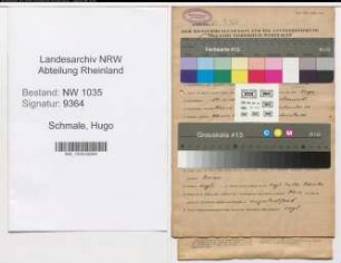 Entnazifizierung Hugo Schmale , geb. 17.01.1888 (Baufuehrer)