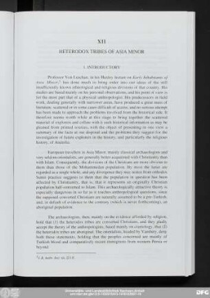 XII Heterodox Tribes Of Asia Minor
