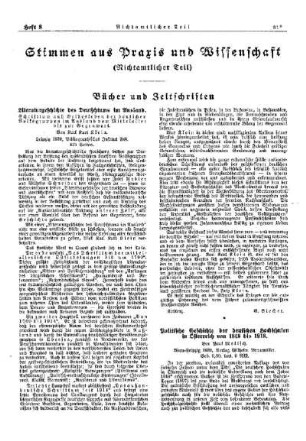 Bücher und Zeitschriften : [Nichtamtlicher Teil]