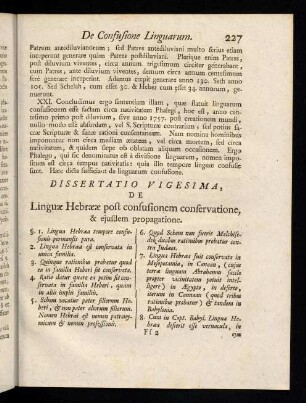 227-237, Dissertatio Vigesima
