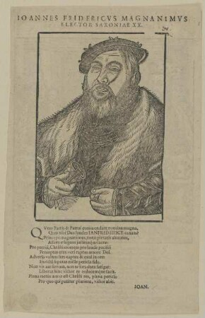 Bildnis des Kurfürsten Johann Friedrich I. von Sachsen, dem Großmütigen