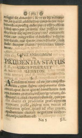 Caput Undecimum. De Prudentia Status Circa Federa Et Legatos.