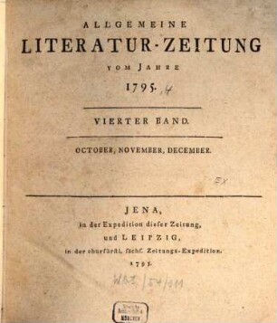 Allgemeine Literatur-Zeitung : ALZ ; auf das Jahr .... 1795, 4