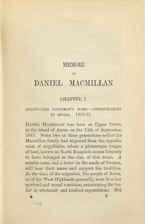 Memoir of Daniel Macmillan
