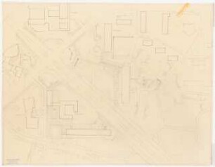 Hansaviertel Grünflächen Hansaplatz. Interbau Berlin 1957: Lageplan um die Altonaerstraße und Hansaplatz 1:500