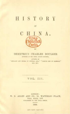 Vol. 3: History of China
