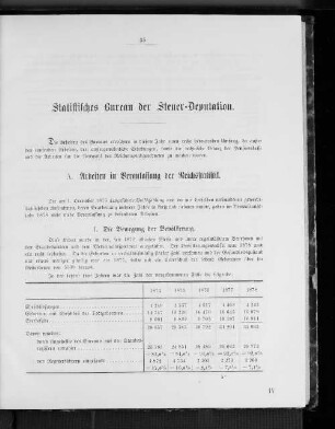 Statistisches Bureau der Steuer-Deputation.