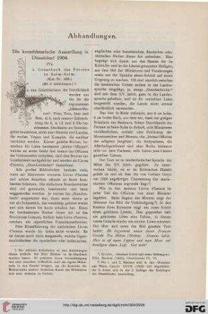 Die kunsthistorische Ausstellung in Düsseldorf 1904, [4,a]: Gebetbuch des Fürsten zu Salm-Salm
