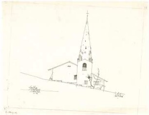 Gsaenger, Gustav; Fischbachau (Bayern); Ev. Kirche - Westseite (Ansicht)