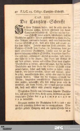 Cap. XIII. Die Cantzley-Schrifft.
