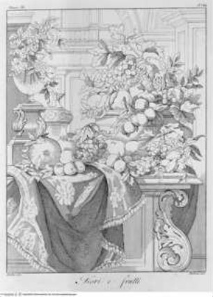 Choix de gravures à l'eau forte, d'après les peintures originales et les marbres de la galerie de Lucien Bonaparte : 142 gravures, Londres : Bulmer [u.a.], 1812. - 7, [142] S. : Ill. ; 2°, Blumen und Früchte (Taf. 125])