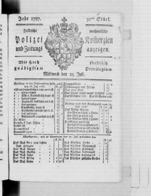 30tes Stück., Ausgabe vom 25. Juli 1787