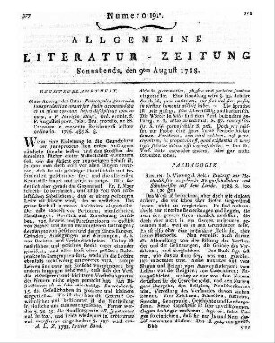 Hensel, Johann Dan[iel]: System der weiblichen Erziehung. - Halle : Hendel Th. 2. - 1787