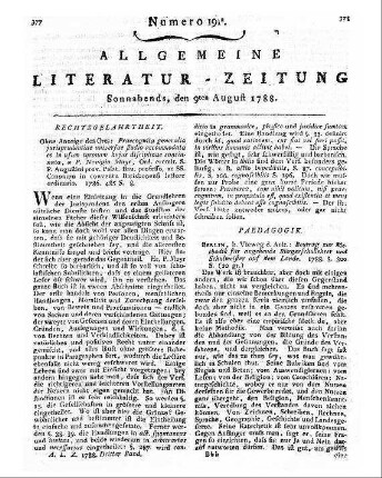 Hensel, Johann Dan[iel]: System der weiblichen Erziehung. - Halle : Hendel Th. 2. - 1787