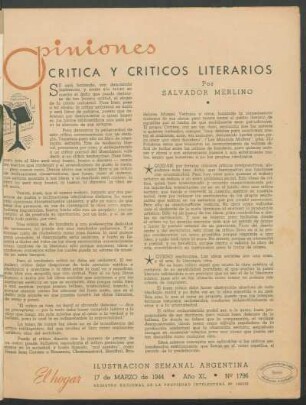 Opiniones : Crítica y críticos literarios