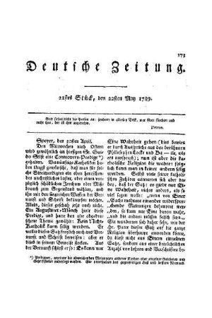 Speyer, den 30sten April