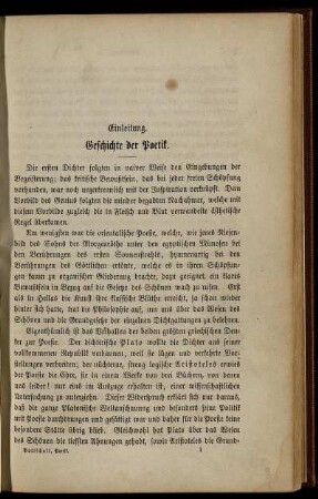 Einleitung. Geschichte der Poetik