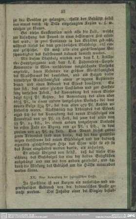 XV. Neue Anwendung der hydraulischen Presse
