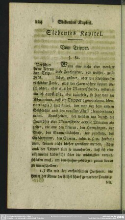 Siebentes Kapitel. Vom Tripper