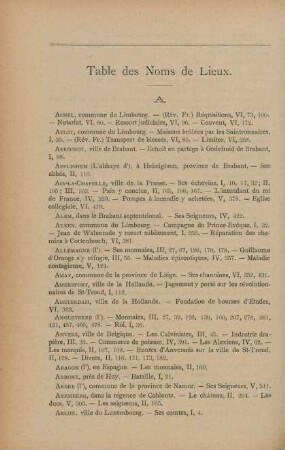 Table des noms de lieux