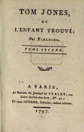 Tom Jones, Ou L'Enfant Trouvé, 2