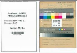 Entnazifizierung Martha Bastian , geb. 16.11.1898 ()