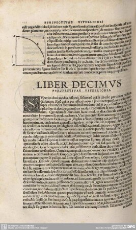 Liber Decimus Perspectivae Vitellionis.